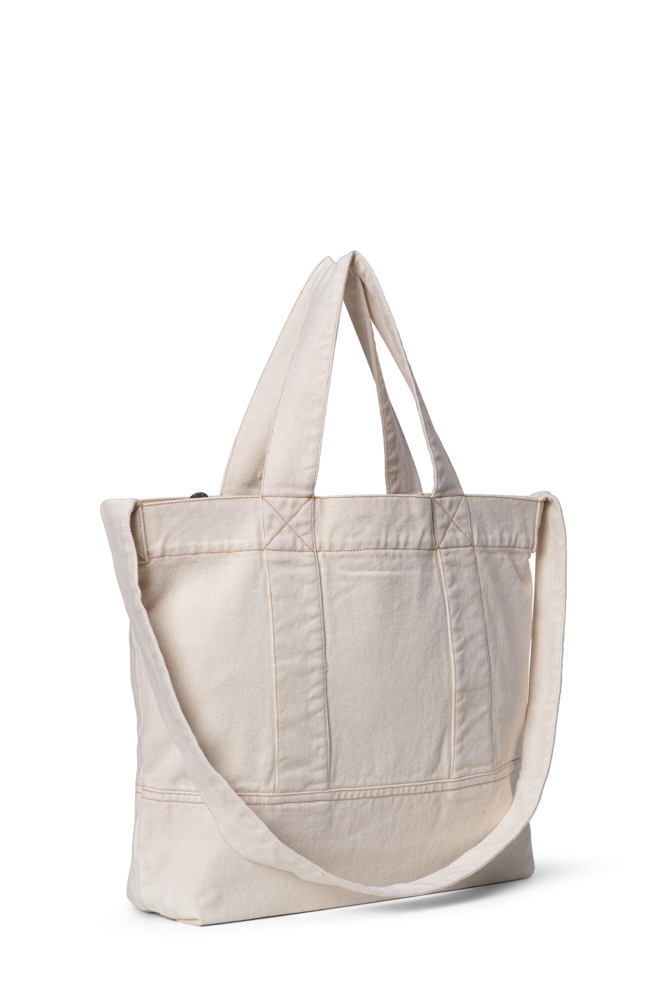 Washed Denim crossbody shopper - Pastel Parchment